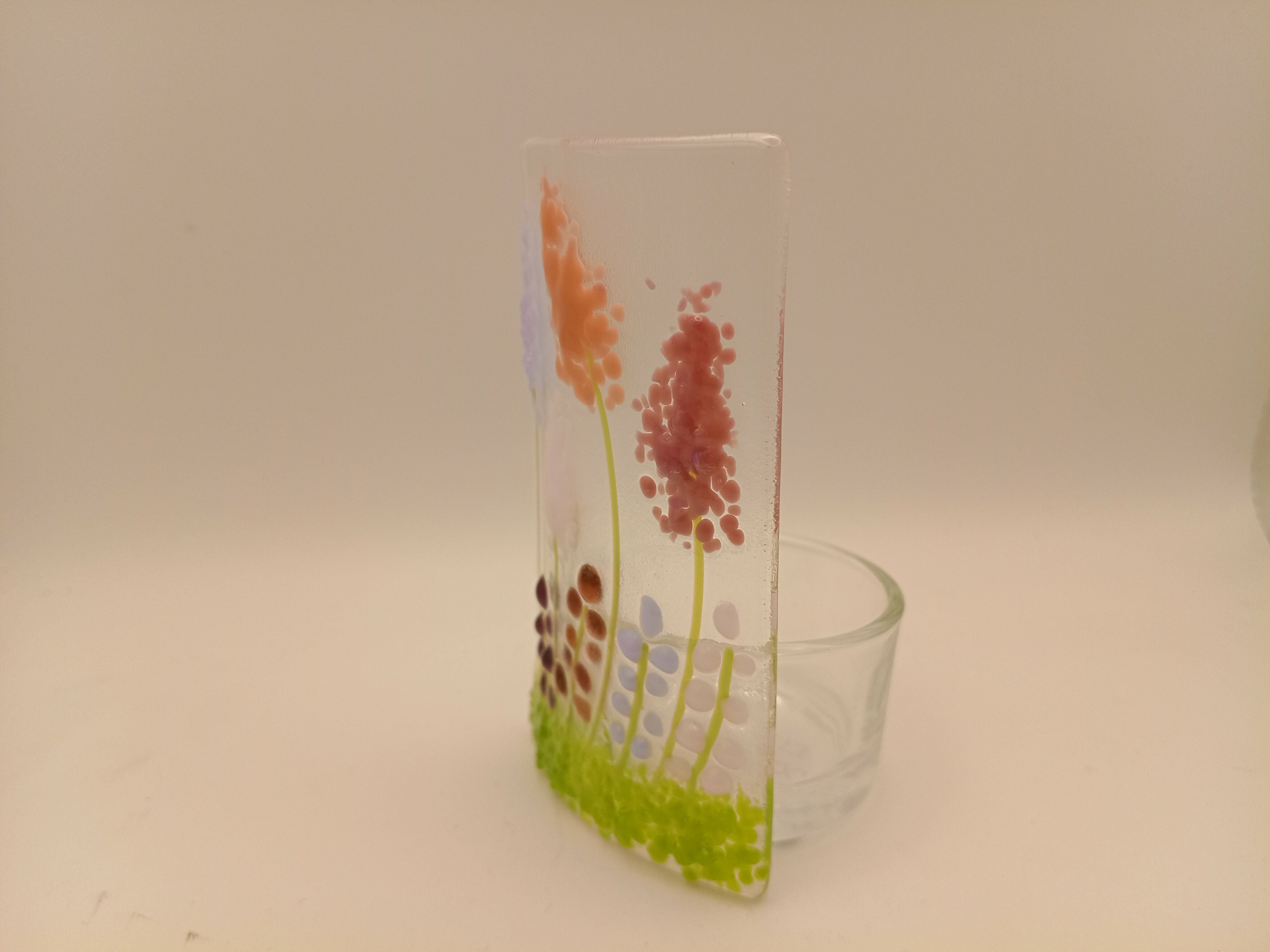 Fused Glass Flower Tealight