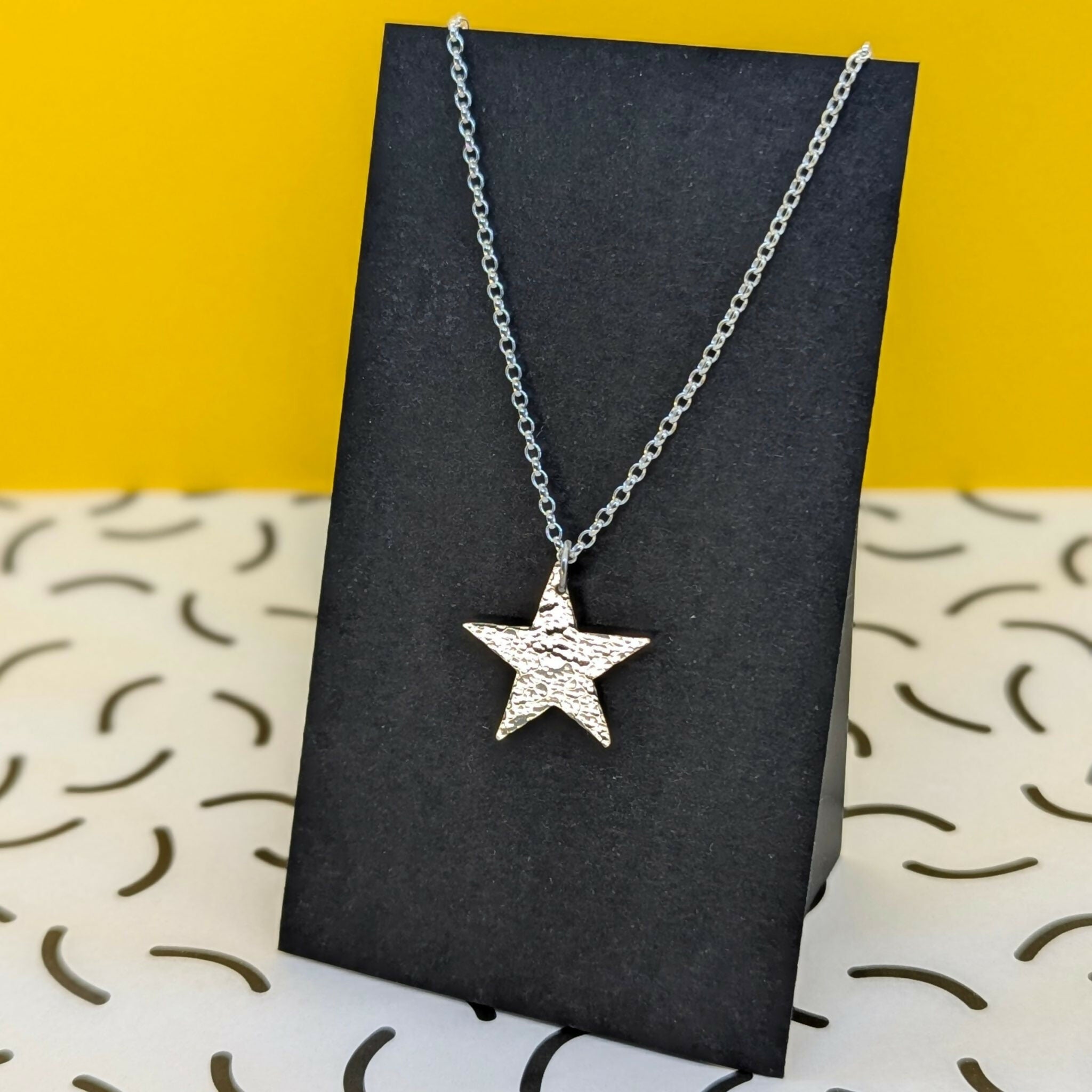 'Fallen Star' Sterling Silver Large Textured Star Pendant
