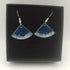 Dark Blue and White Fan Enamel Earrings