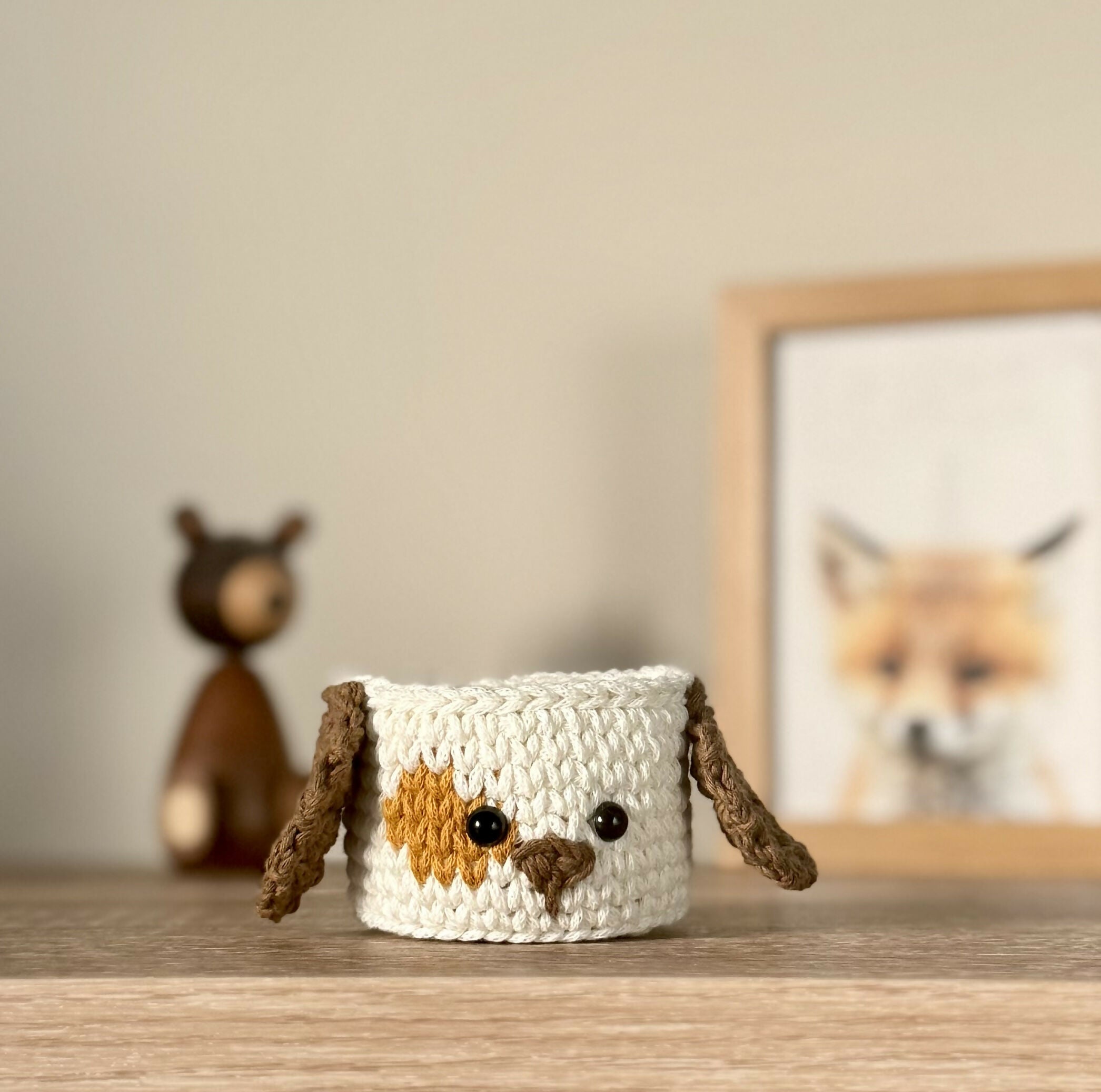 Crochet Miniature Puppy Basket