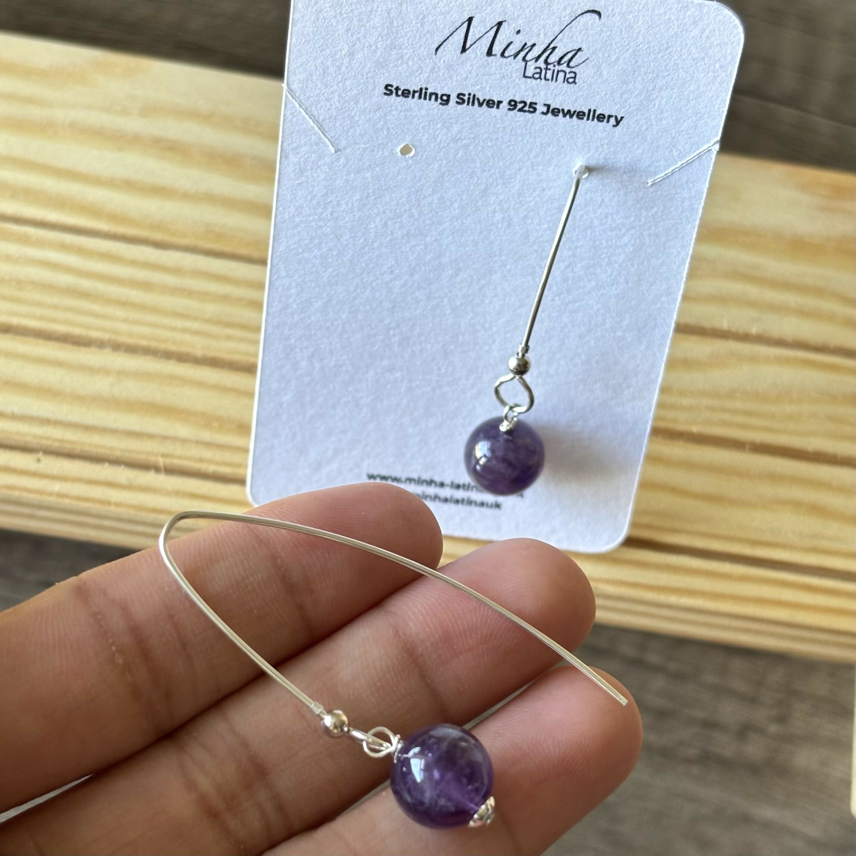 Sterling Silver Amethyst Drop Earrings