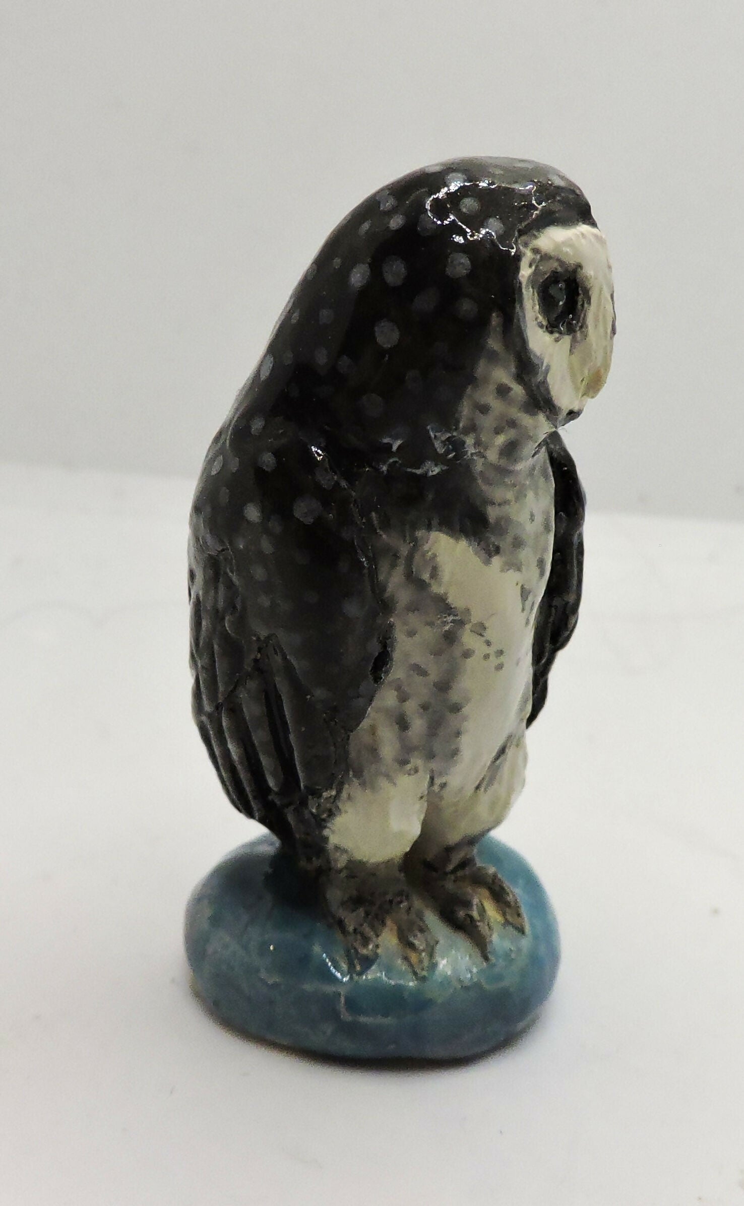 Ceramic Sooty owl sculpture -Twiggy