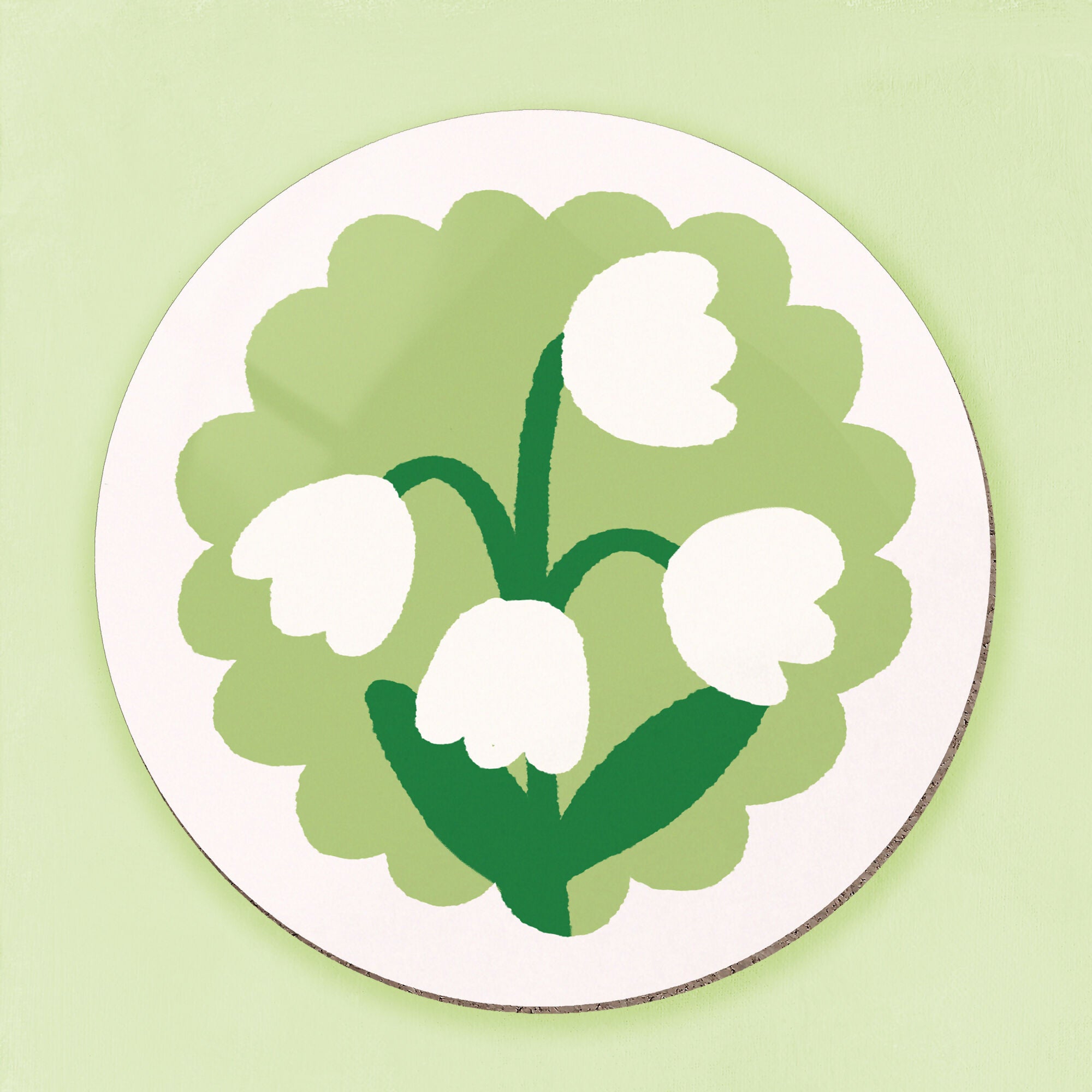White Flowers Coaster