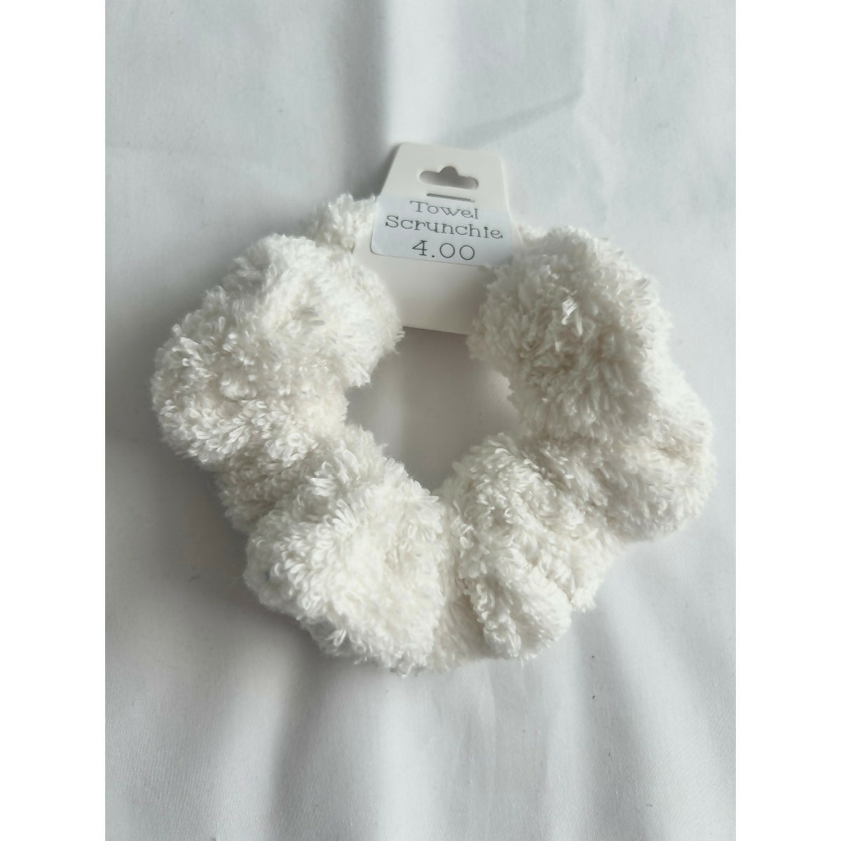 Ivory White Towel Scrunchie