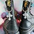 Handmade Resin Silver Glitter Cross Boot Charms