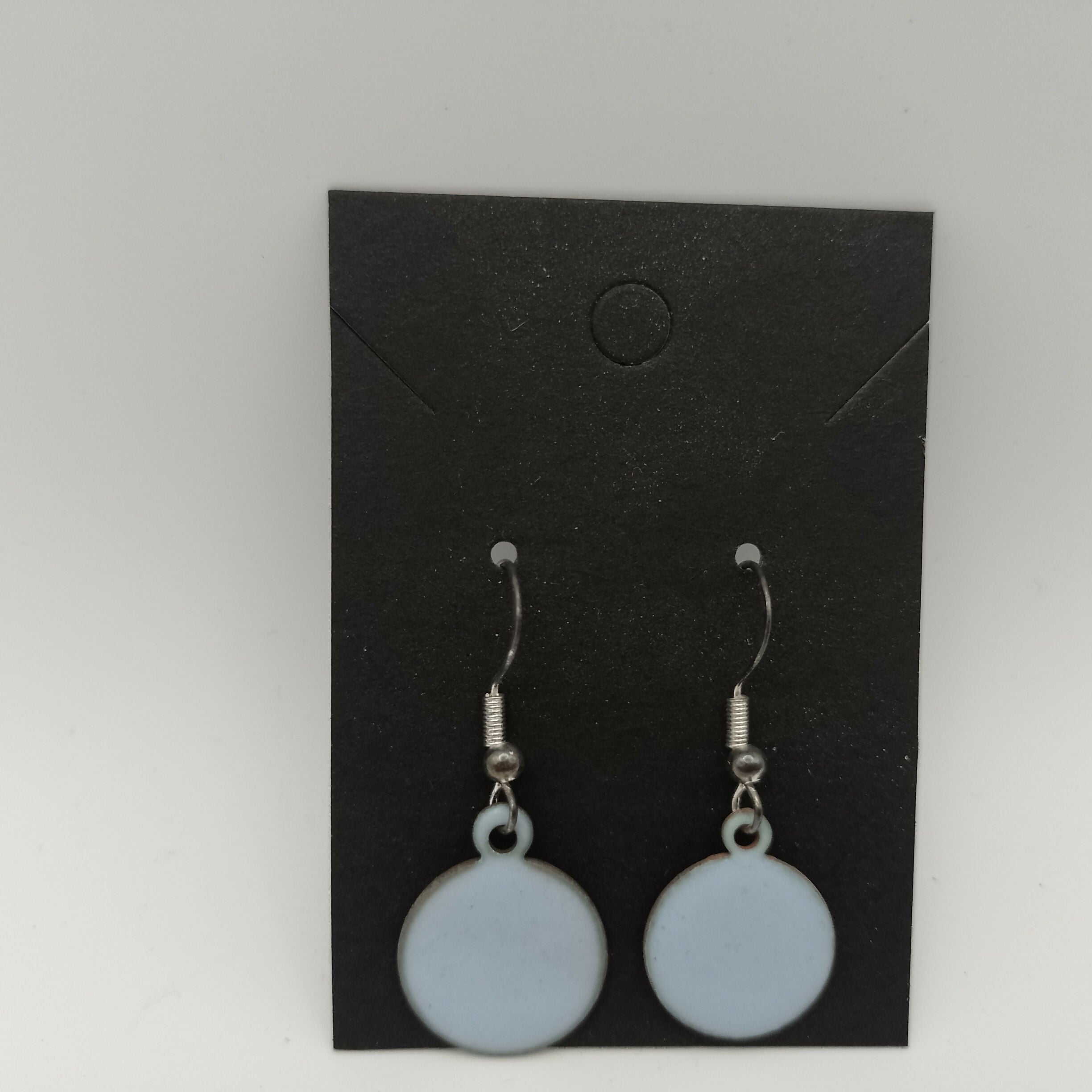 Pale Blue Enamel Circle Earring