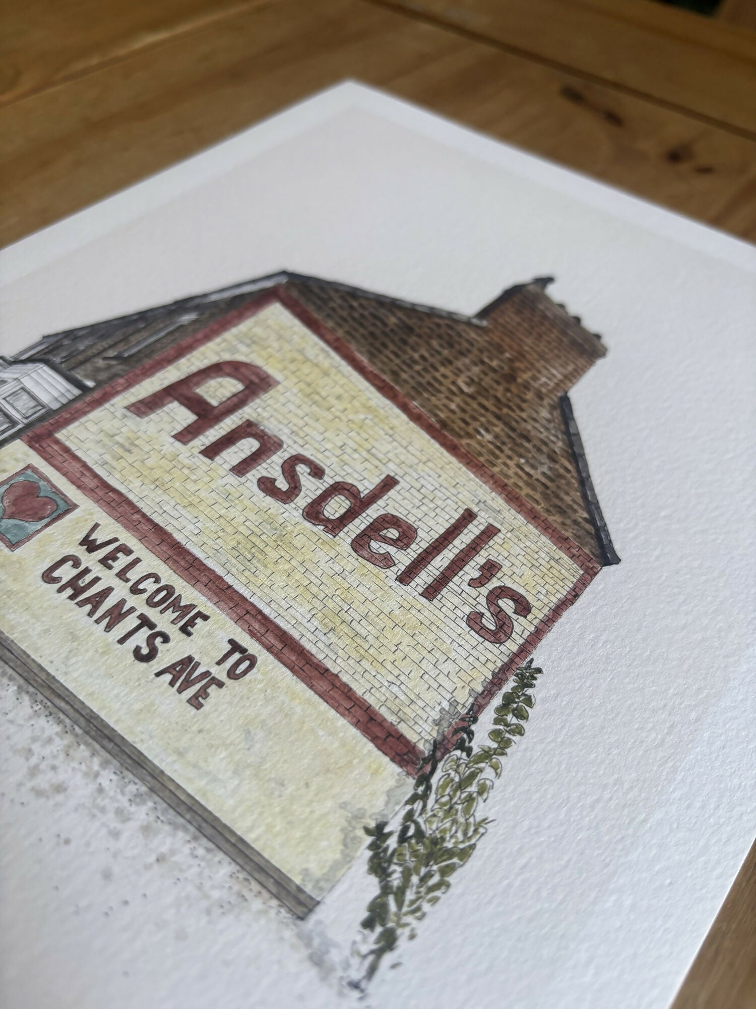 Hull Attractions of the Avenues Watercolour Print A4 / Chant's Ave