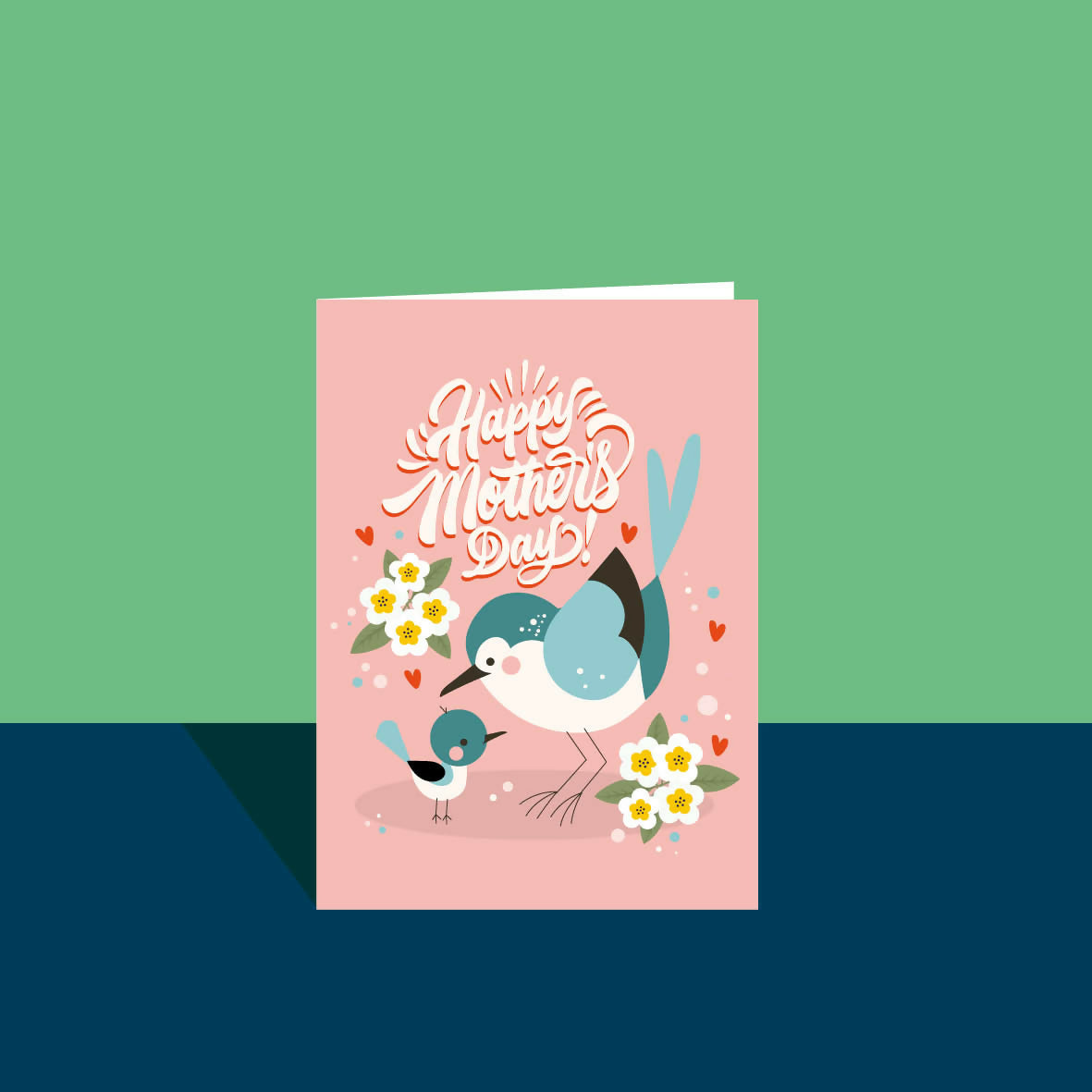 Mummy and Baby Bird Mother's Day A6 Card.
