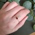 Handmade Adjustable Silver Amber Ring Size R