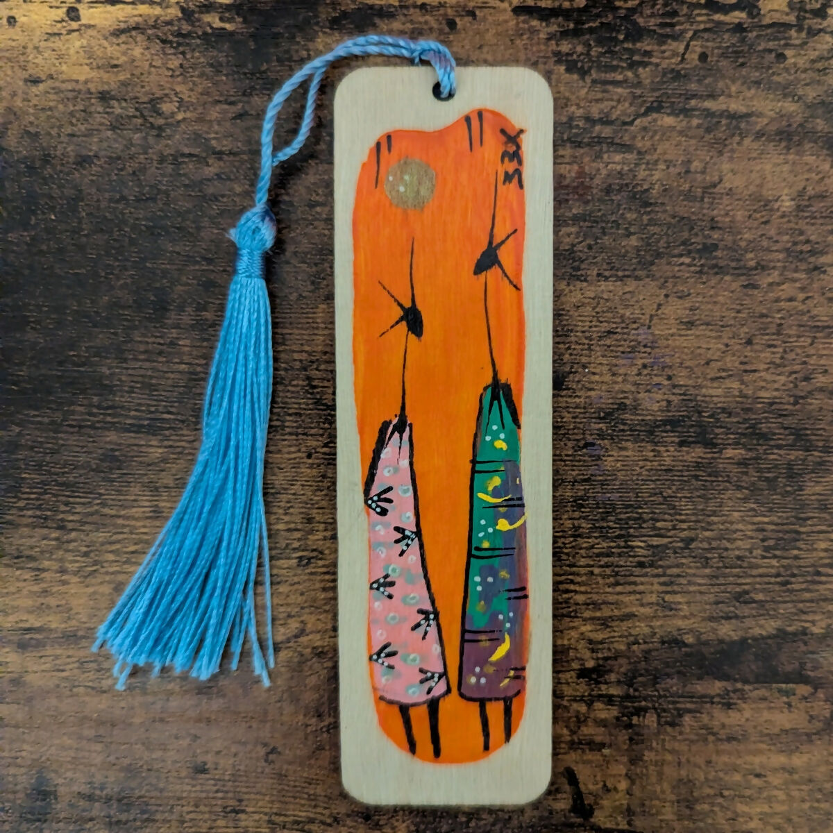 Wooden Hand Painted Bookmark