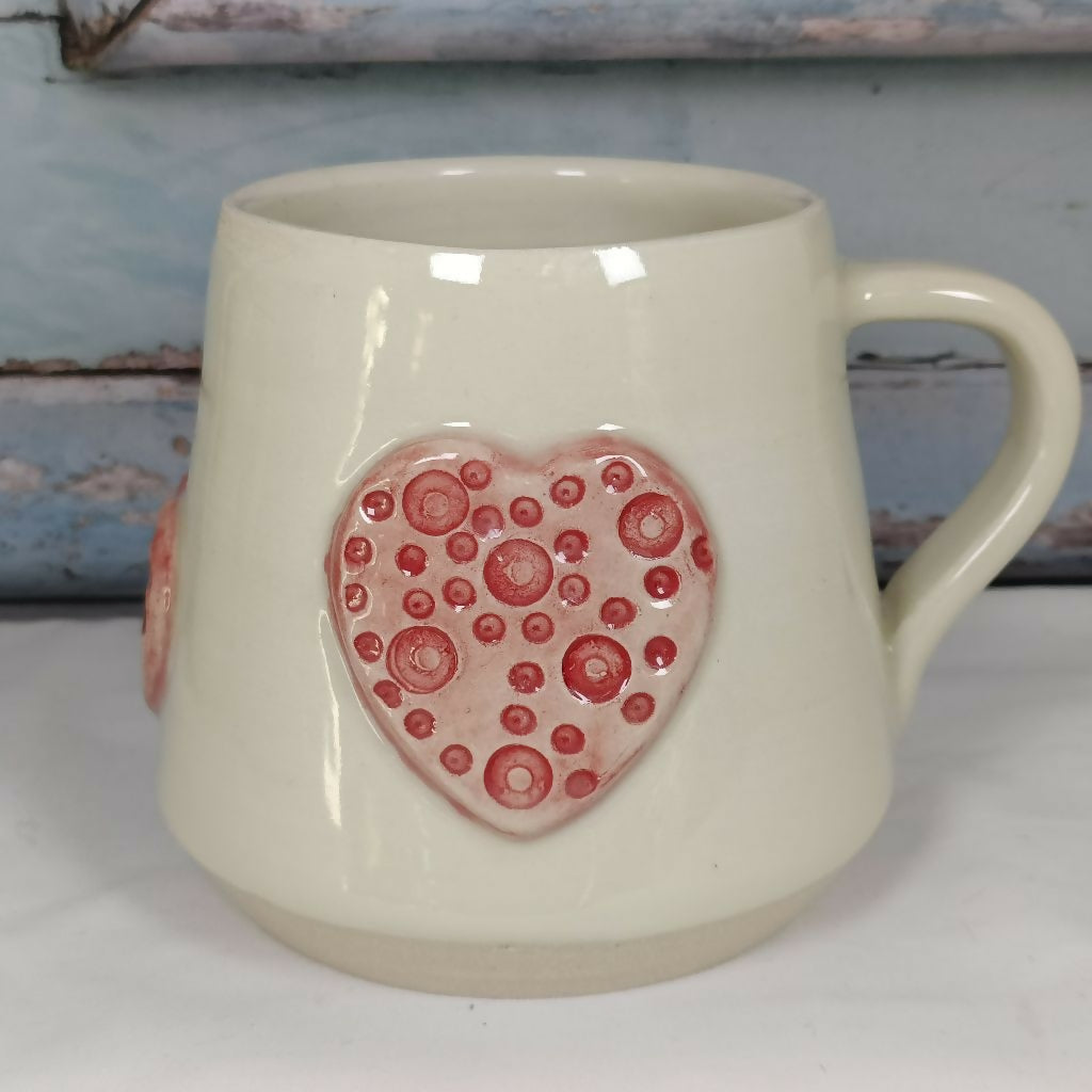 White Heart Valentine's Mug
