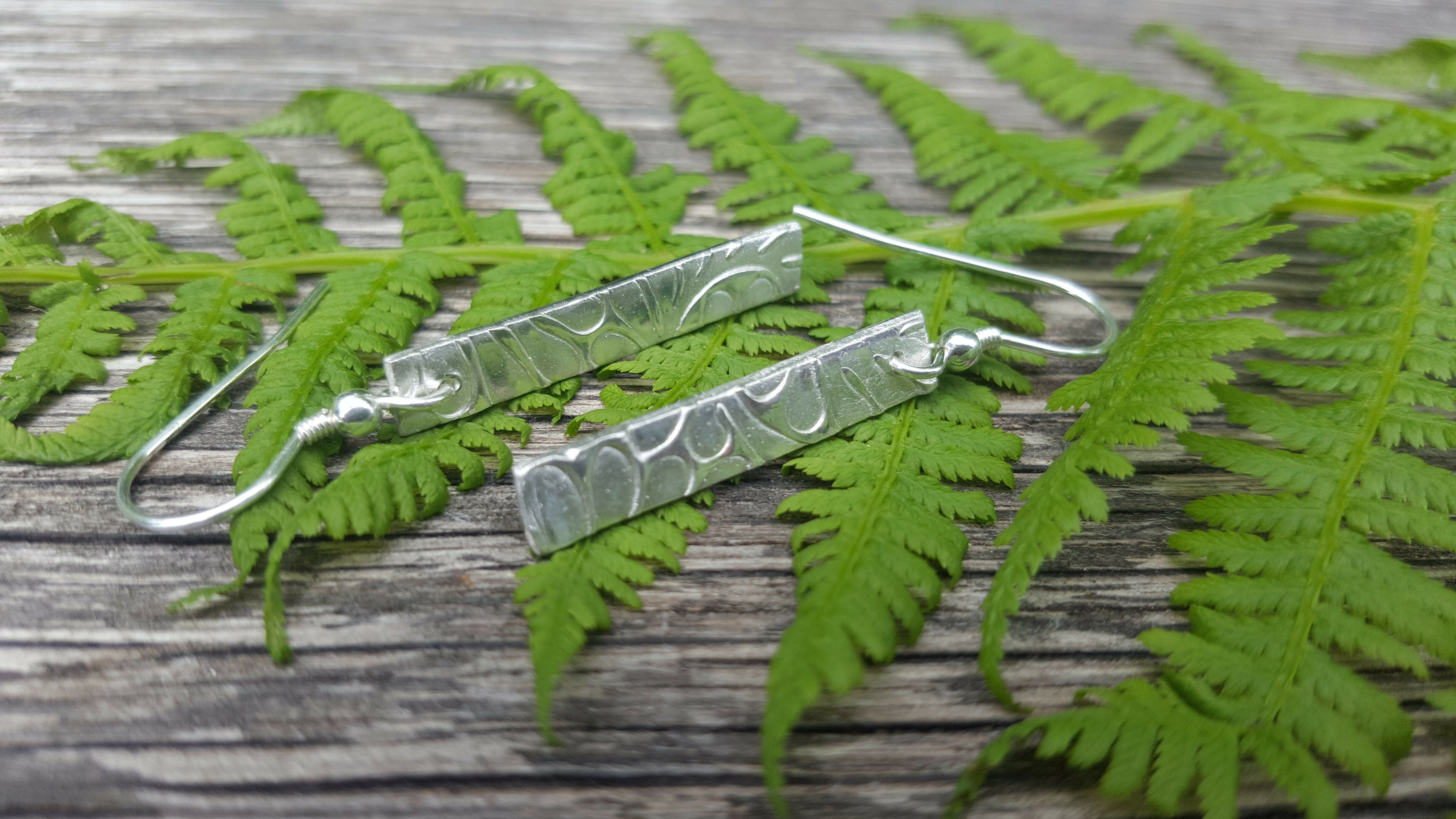 New Zealand Silver Fern Earrings with Sterling Silver Earrings Hooks