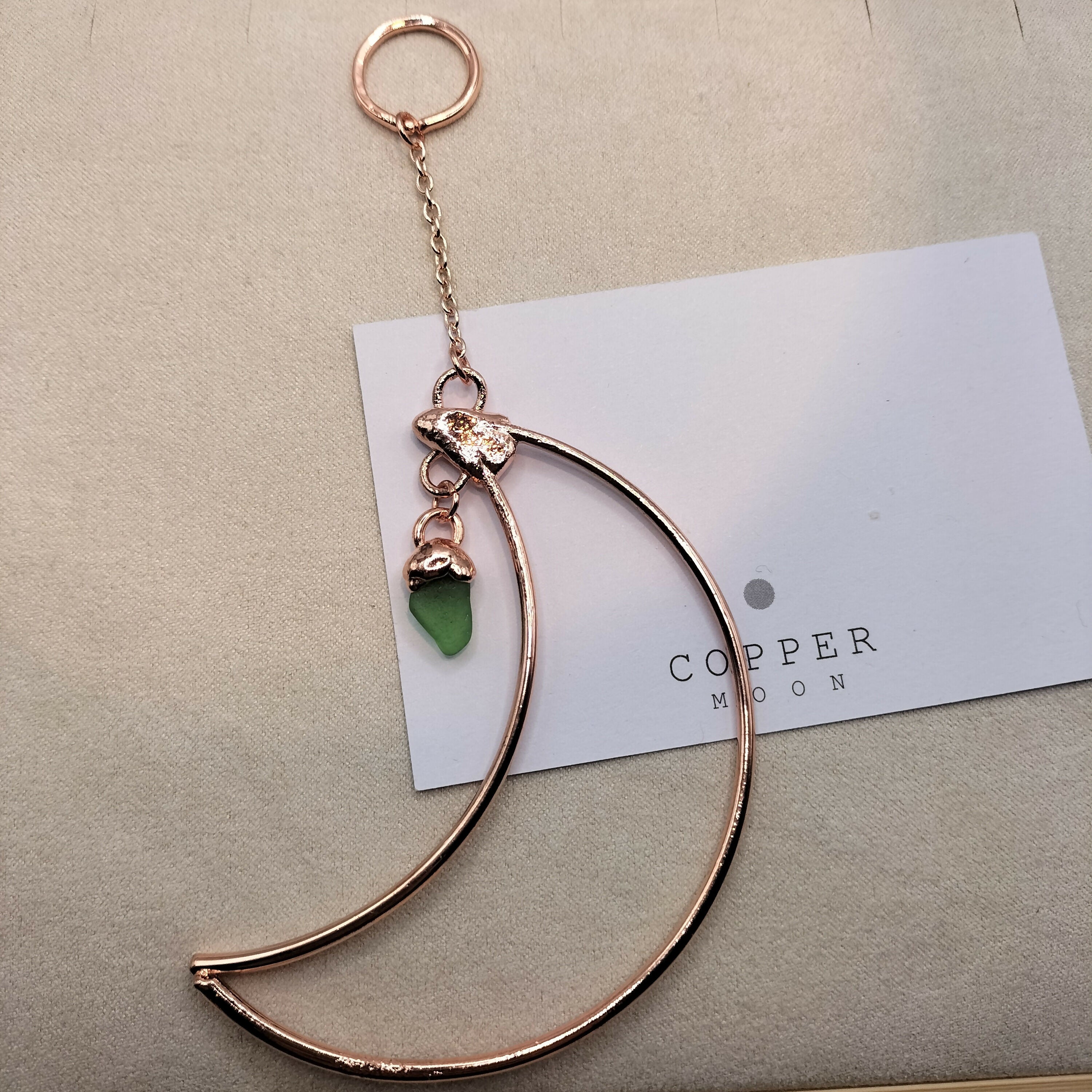 Seaglass Crescent Moon Hanger