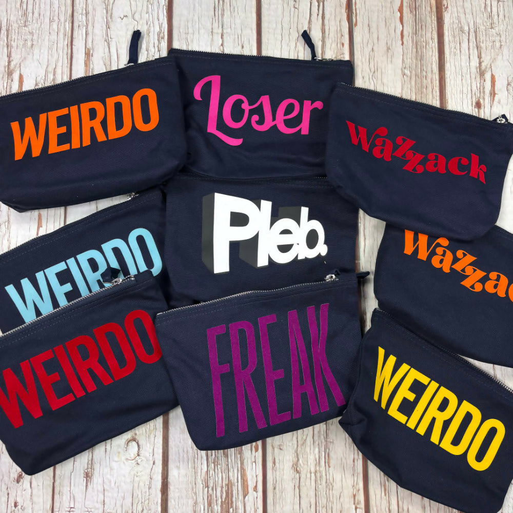 Cute Insult Navy Cotton Pencil case