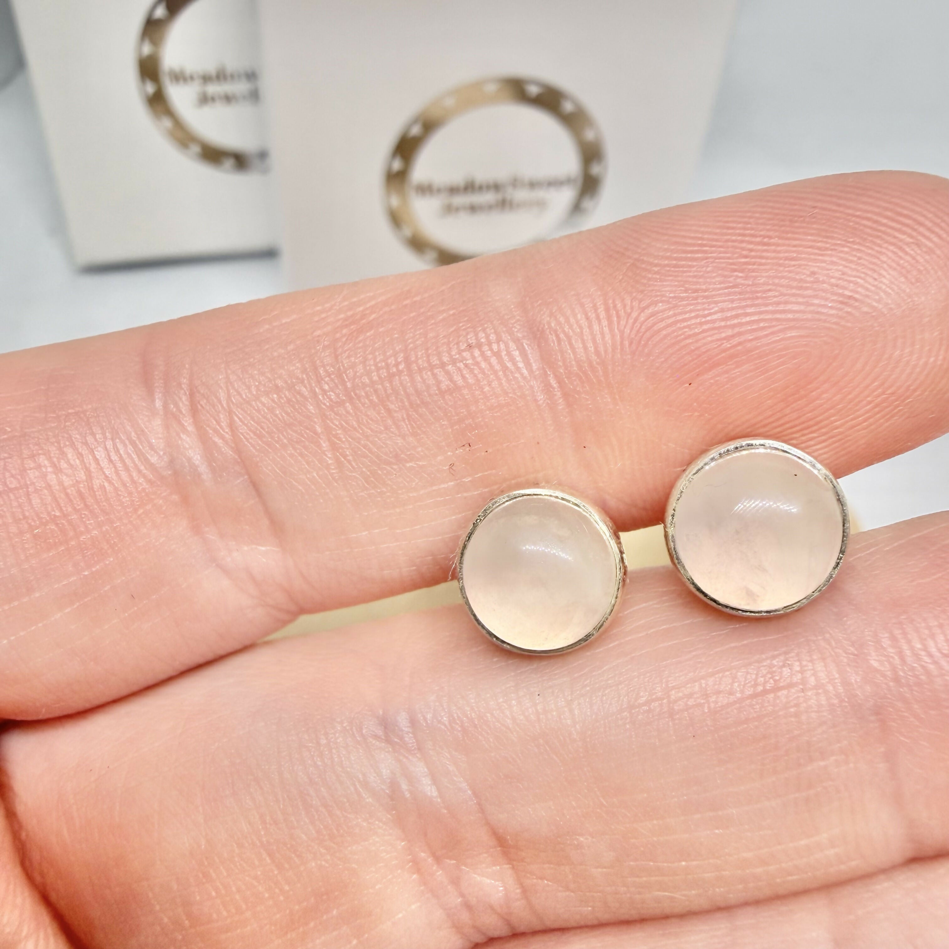 ROSE QUARTZ STUD EARRINGS