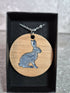 Unique Handcrafted Round Pendant Showing a Seated Hare