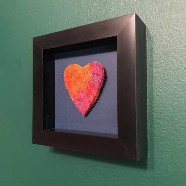 Lovely Multi Coloured Framed Felt Heart