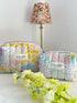 Quilted Toiletry Bag with zipper Meadow Print Handmade in UK