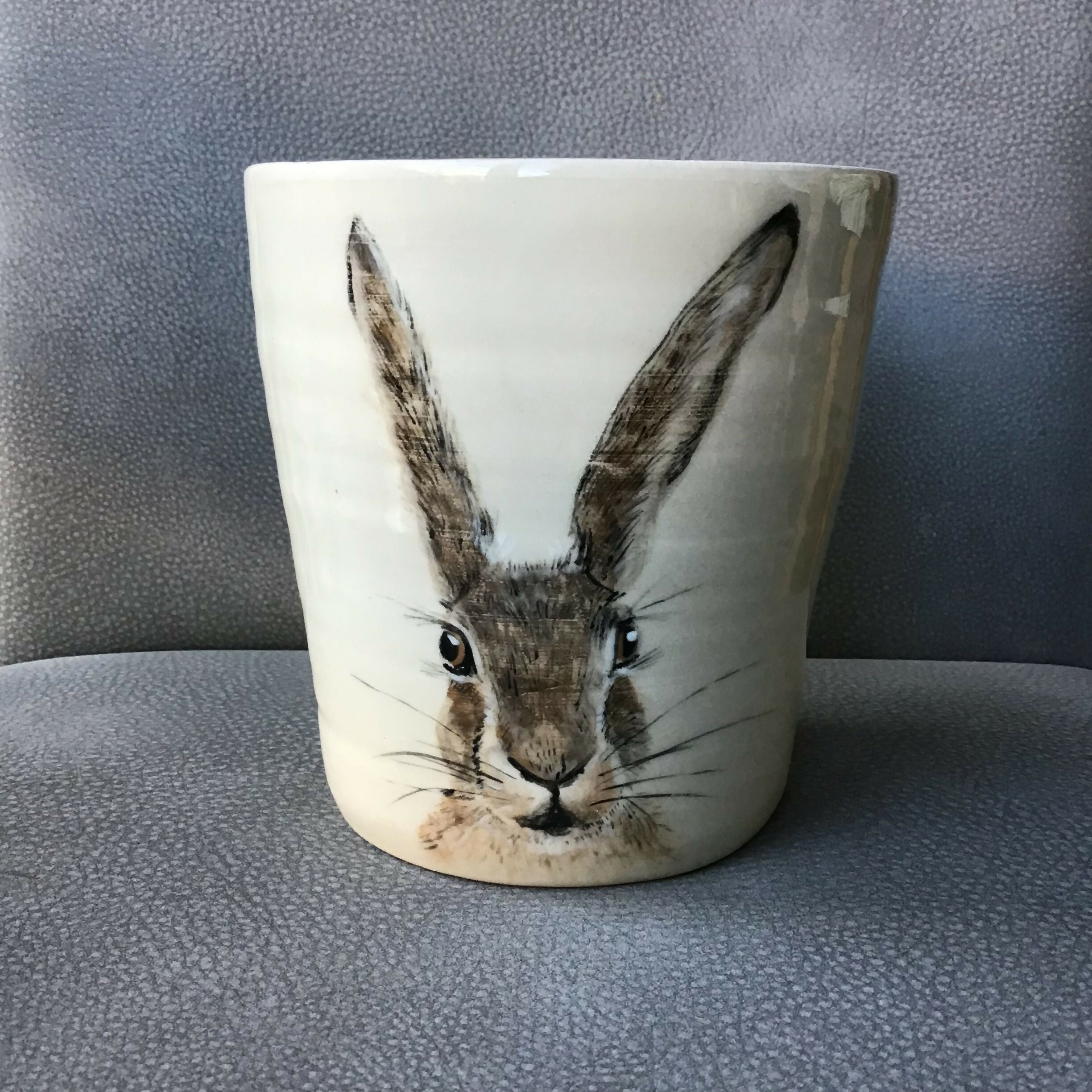 Handpainted Hare Vase