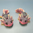 3D Printed SMALL: Articulated Sensory Fidget Animals friends Axolotl (Rainbow Candy / Pink) 11cm