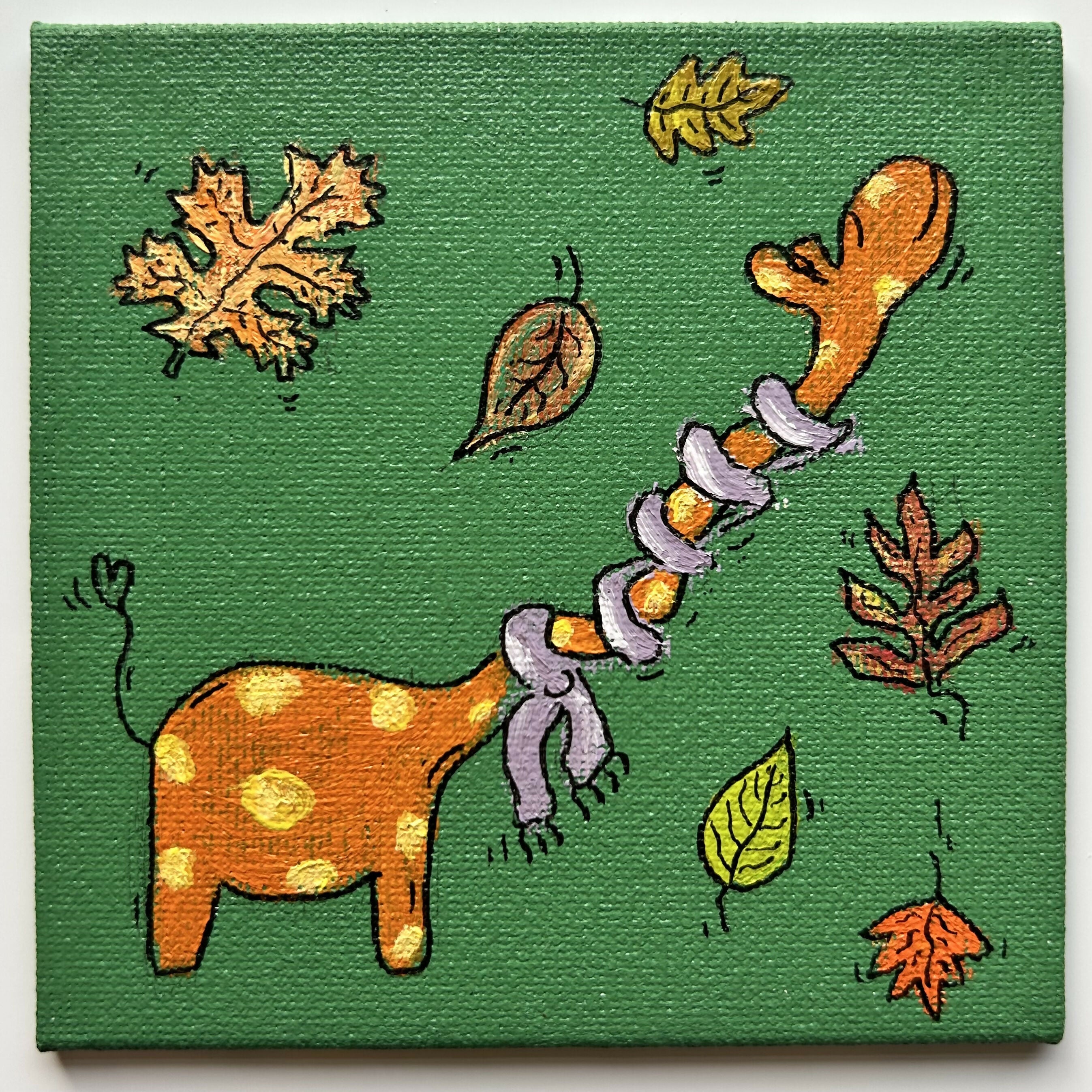 Autumnal Giraffes Original Artwork