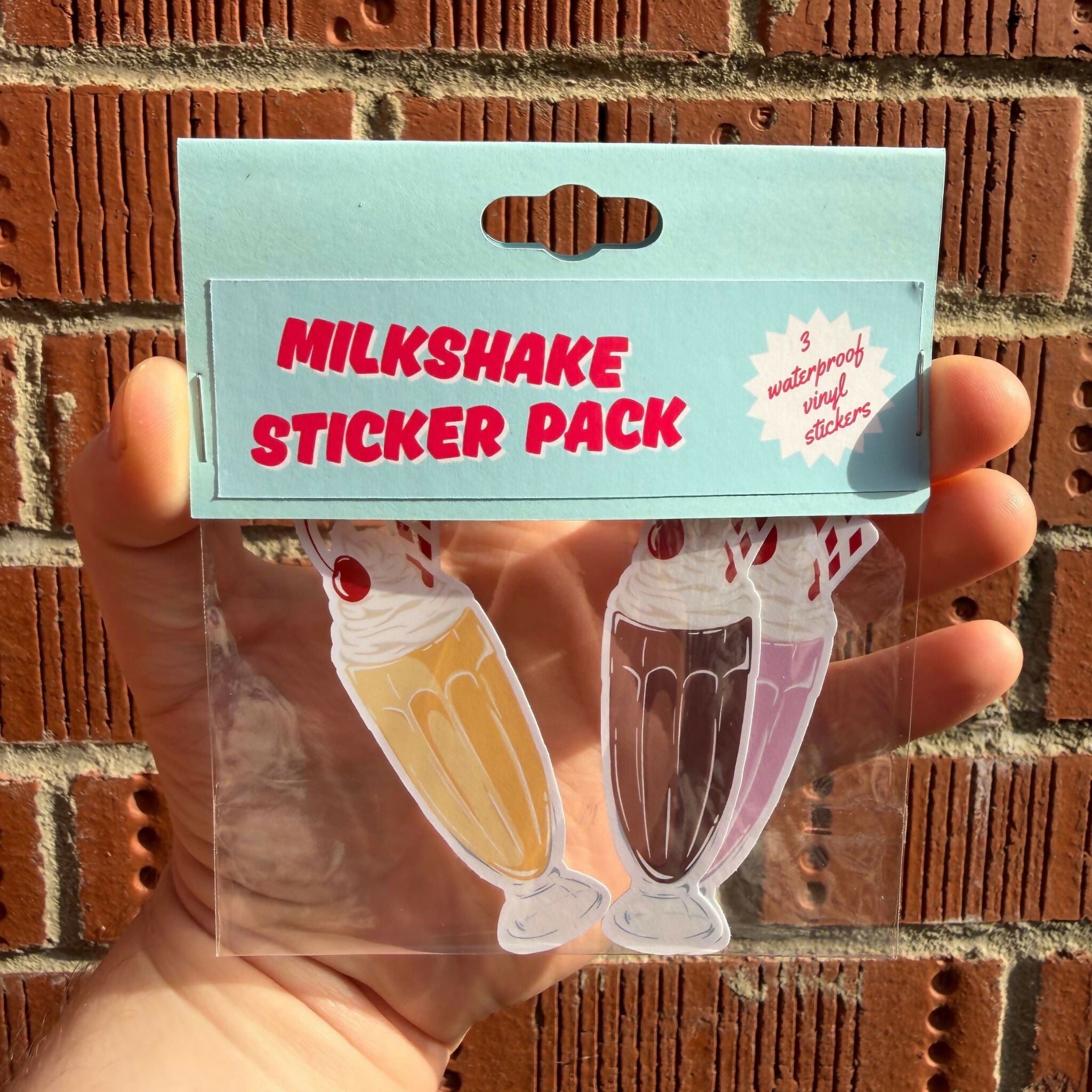 Milkshake Sticker Pack - 3 Waterproof Stickers