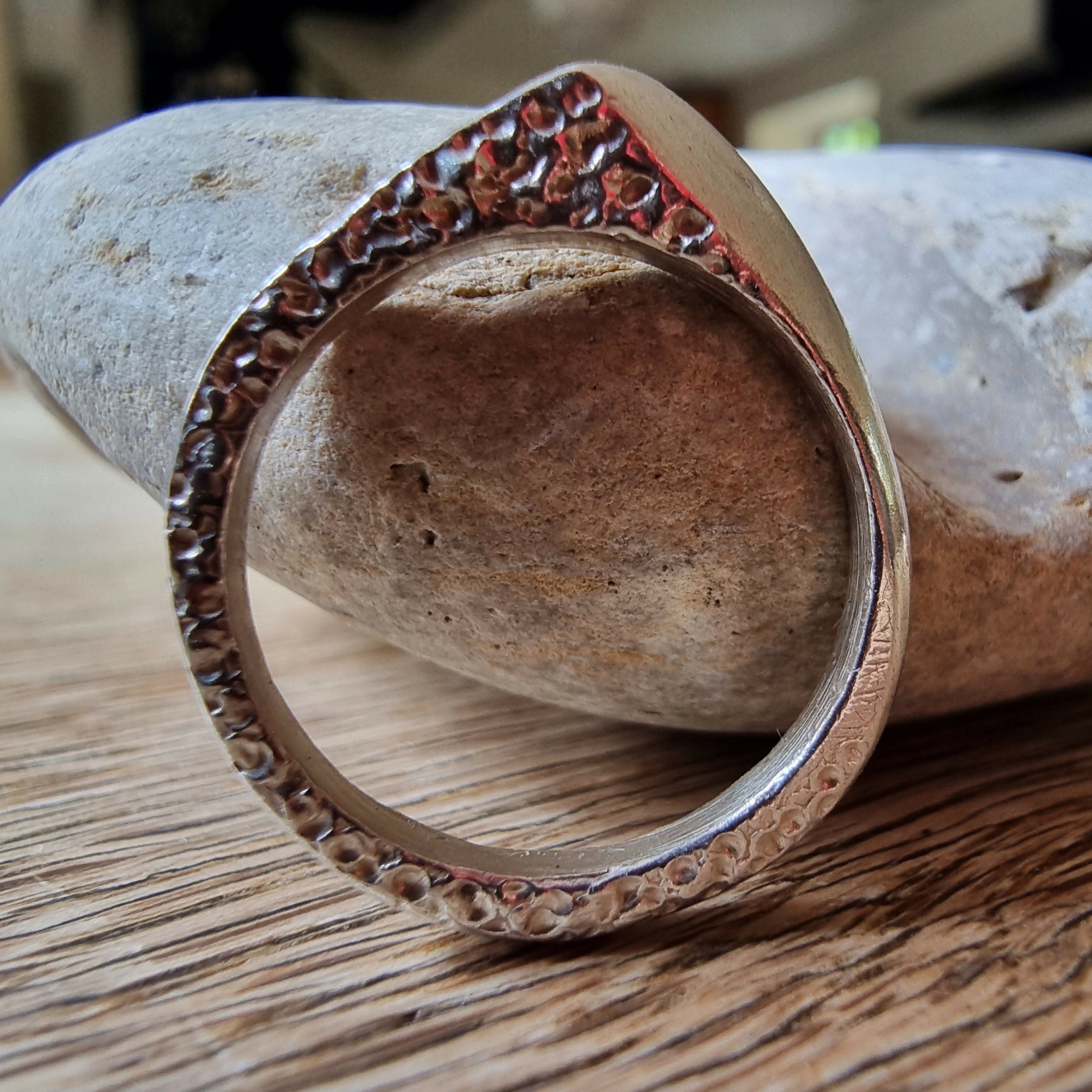 Pointed Sculpted Textured Ring Size O