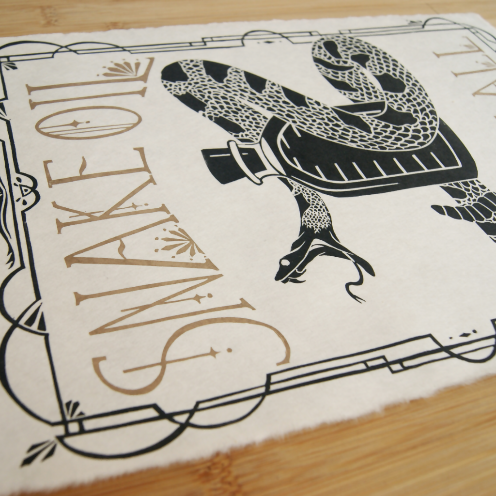 SNAKE OIL LINO PRINT