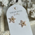 Gold Engraved Starfish Studs