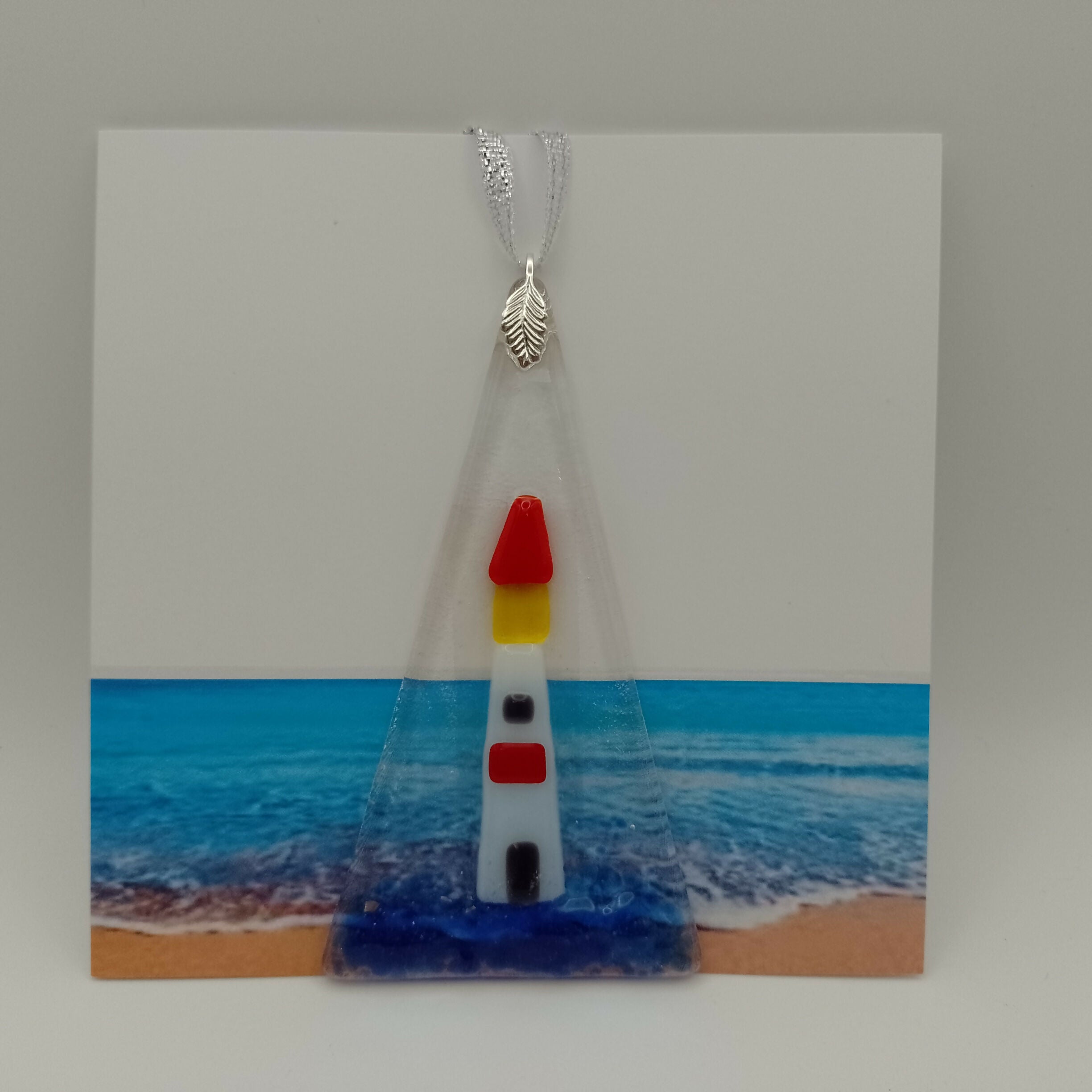 Fused Glass Lighthouse Card