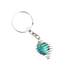 Blue Vintage Glass Marble in Silver Plated Wire Cage on keyring