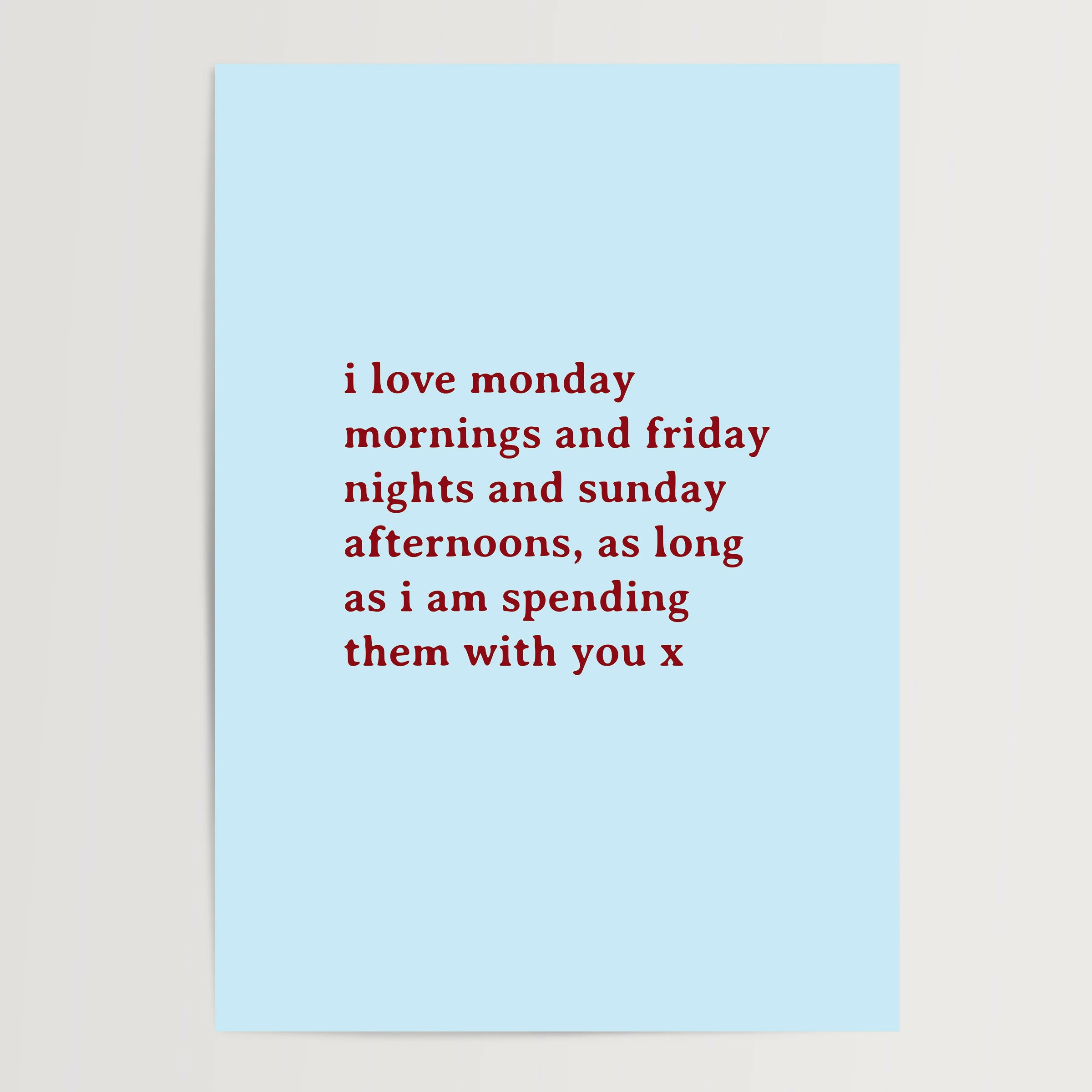 Monday Mornings Print in Blue