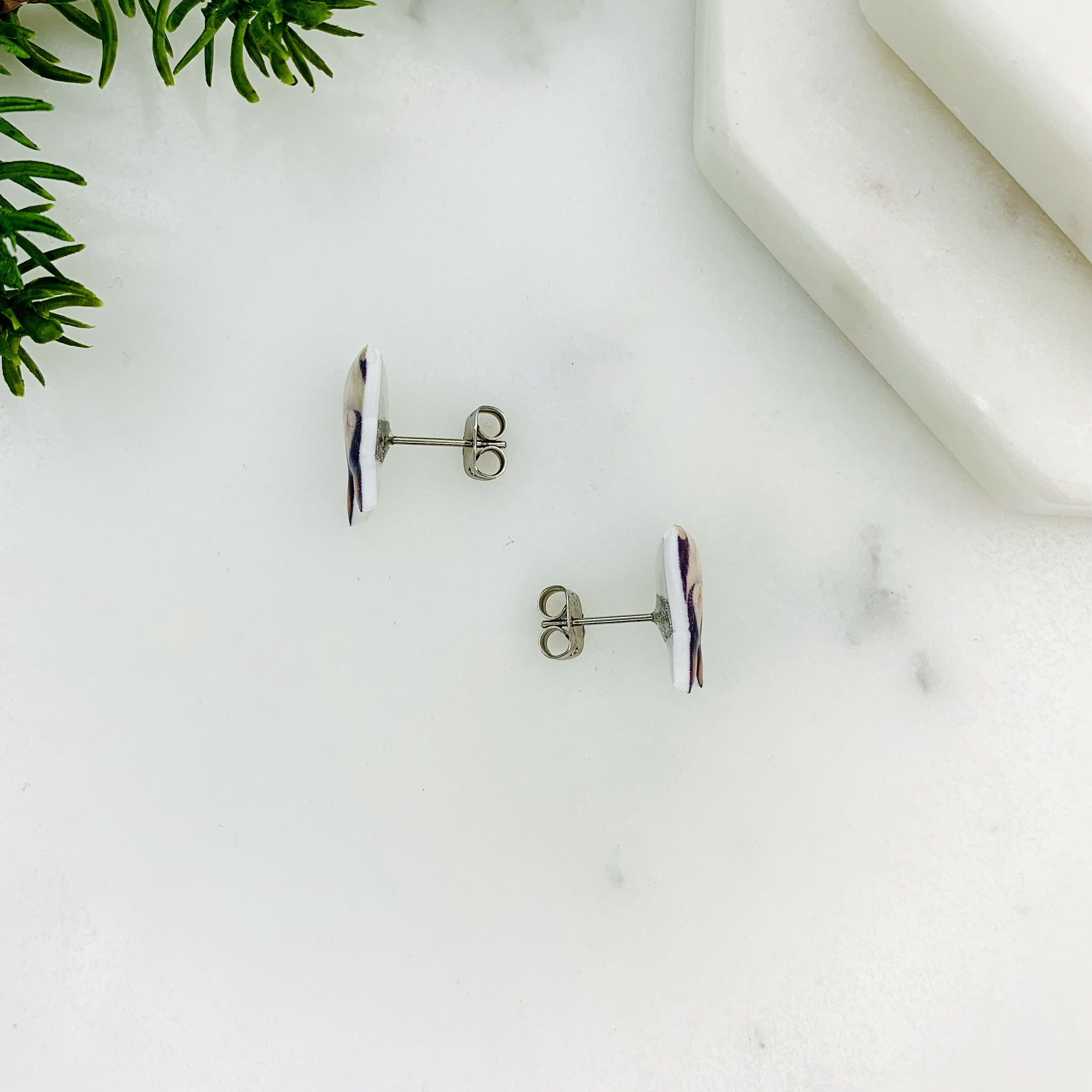 Black & White Bunny Rabbit Stud Earrings