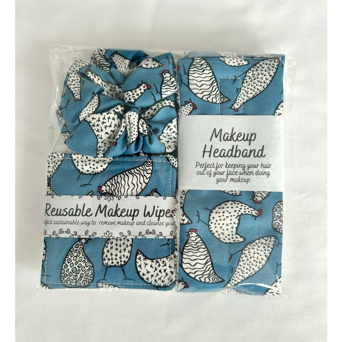 Teal Blue Chicken Spa Makeup Gift Set