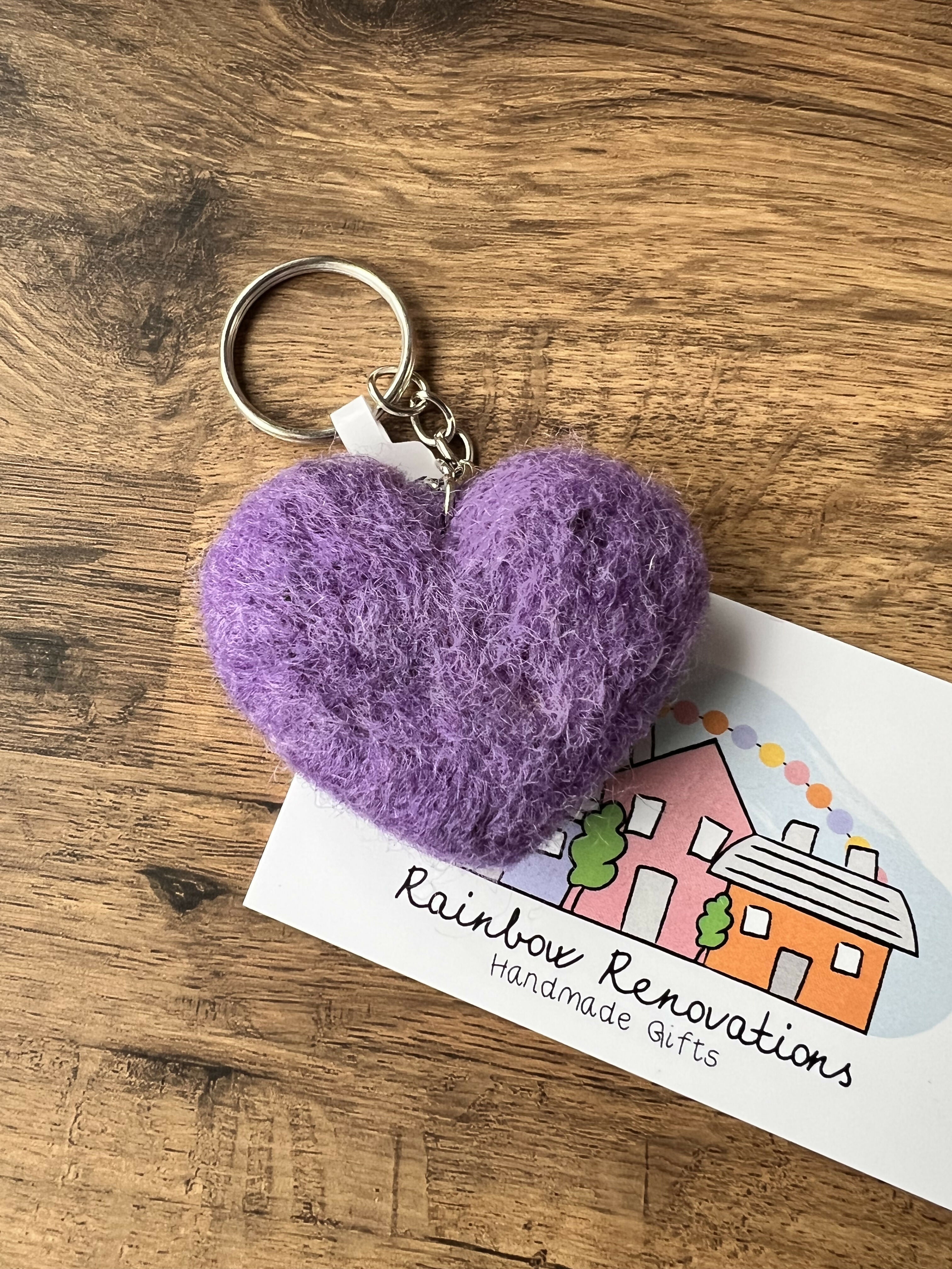 Felted Heart Keyring