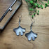 Antique Silver-Plated Ginkgo Leaf Earrings