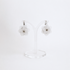 Translucent White Flower Drop Earrings with Silver Bead Centre