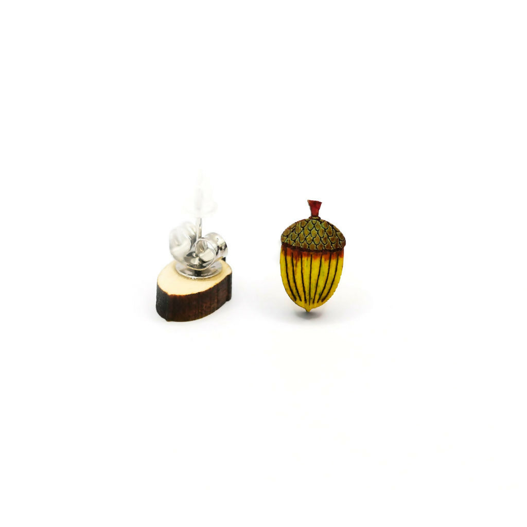 Acorns Necklace and Stud Earrings Set