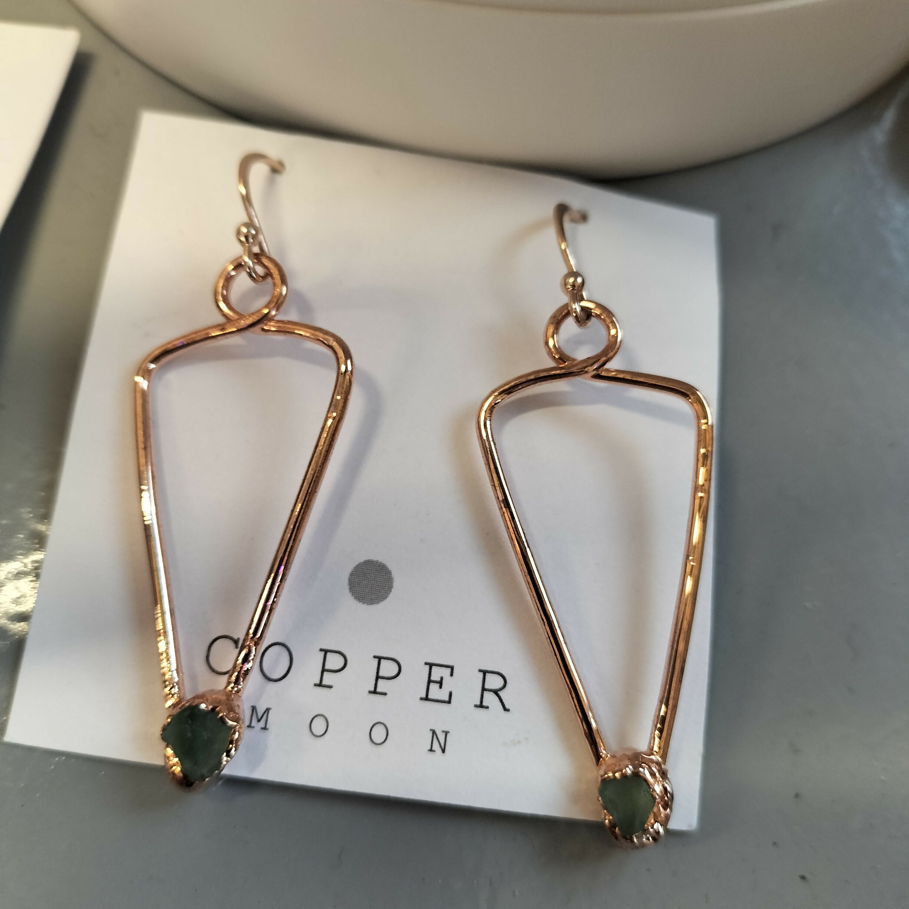 Seaglass Triangle Earrings