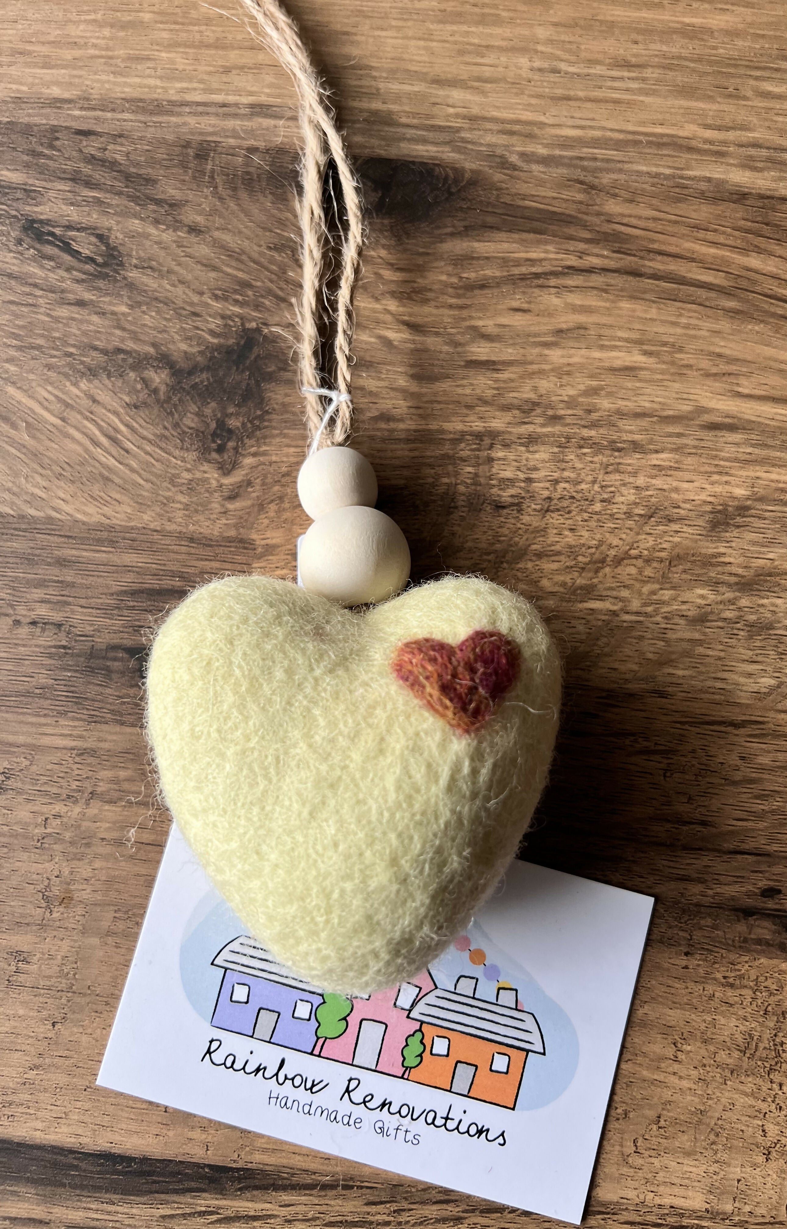 Felt Heart Hanging Decoration