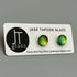 Yellow & Green Dichroic Fused Glass Sterling Silver Stud Earrings - Handmade by Jade Tapson Glass.