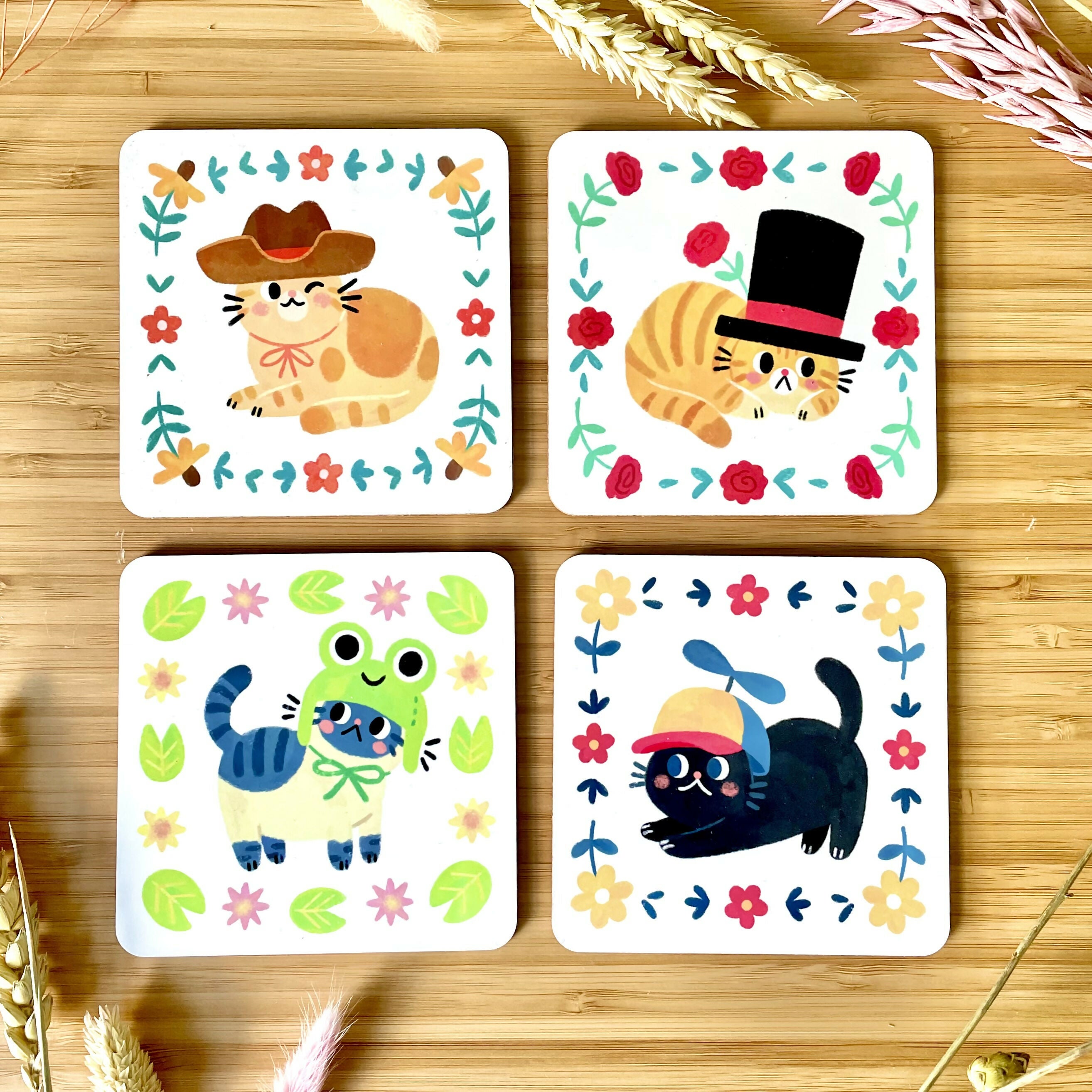 Cats In Silly Hats Coasters