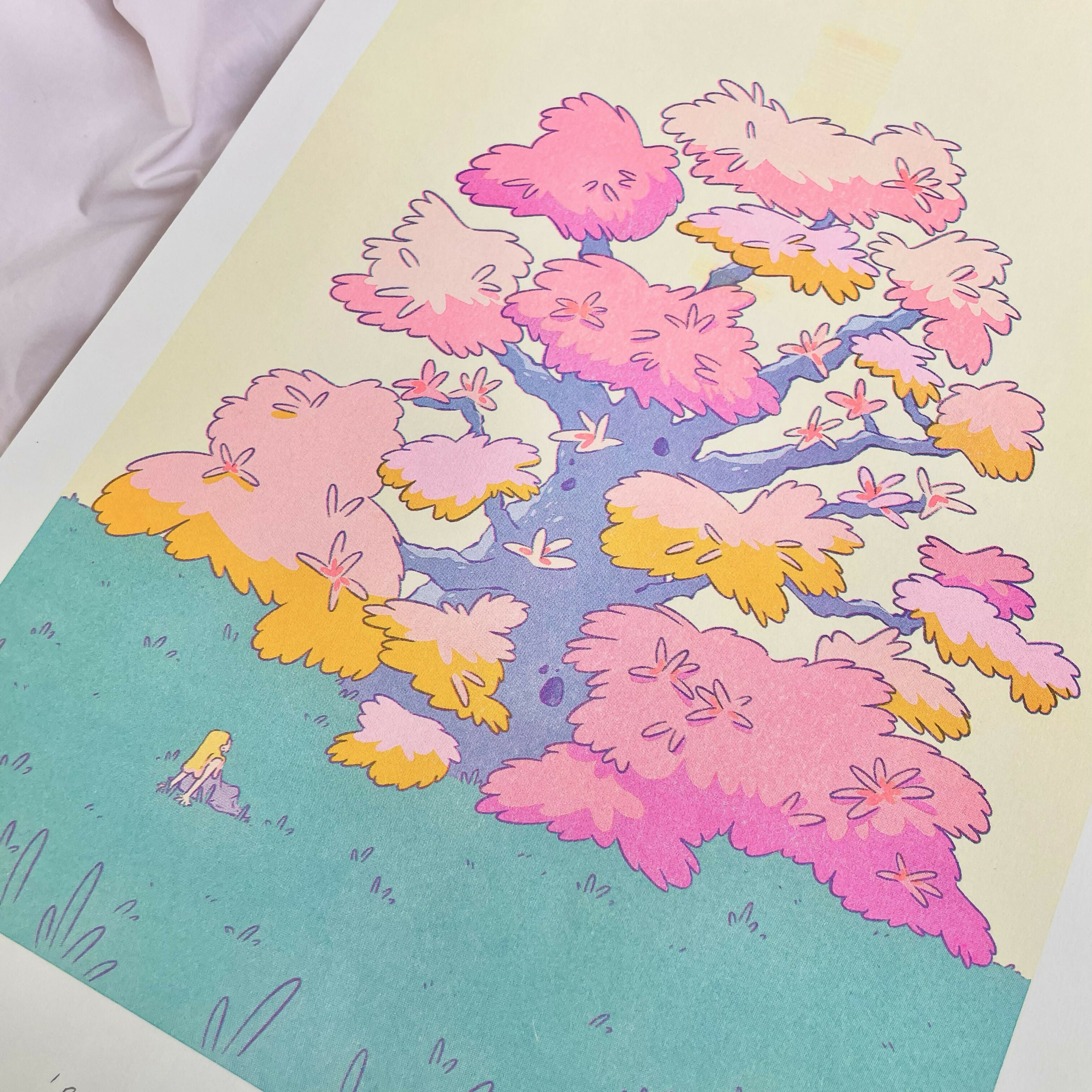 Big Tree, Small Me Riso Print