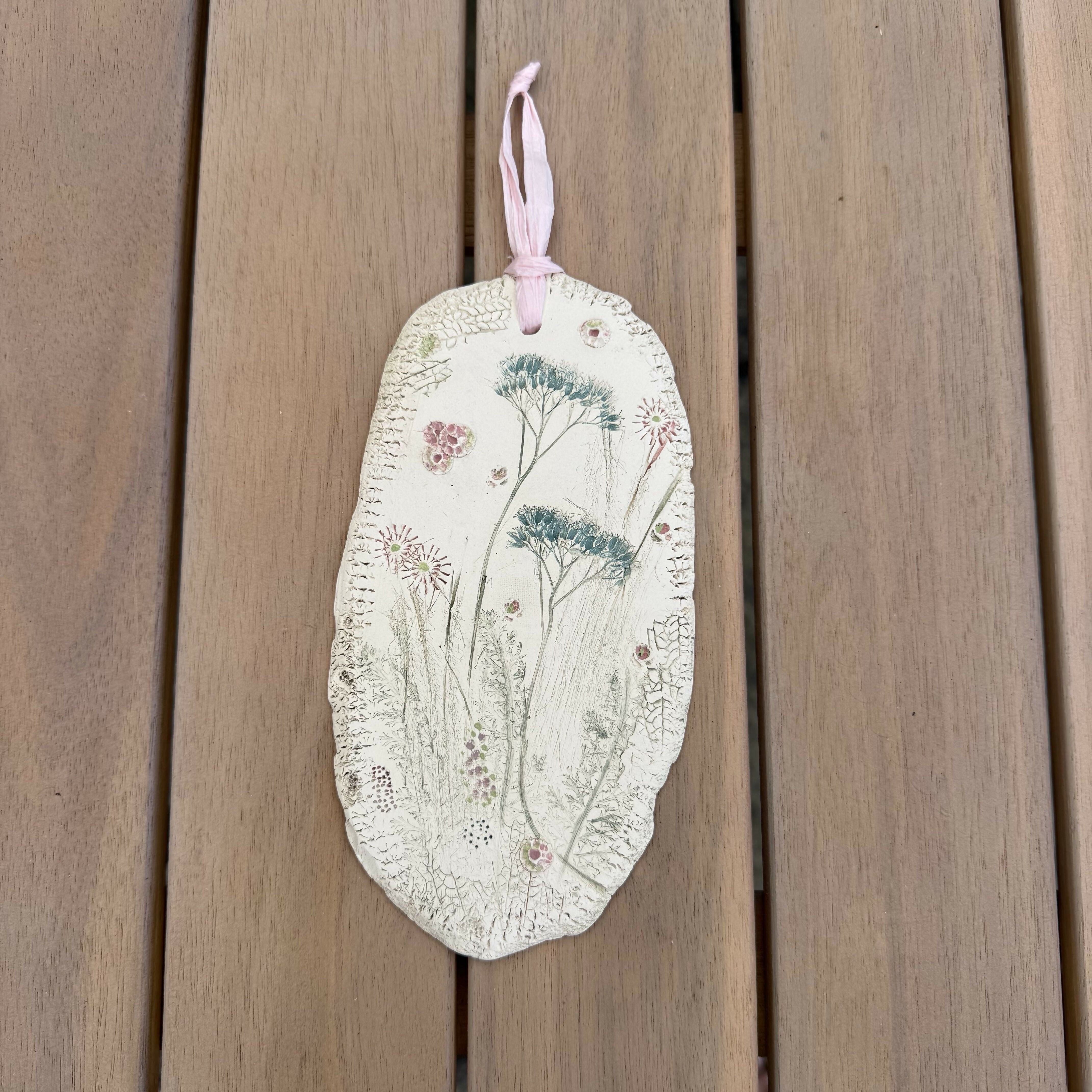 Botanical ceramic shard
