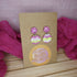 Tiny Wavy Pink Green And White Polymer Clay Earrings