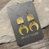 Hammered Brass Tribal Half Moon Earrings