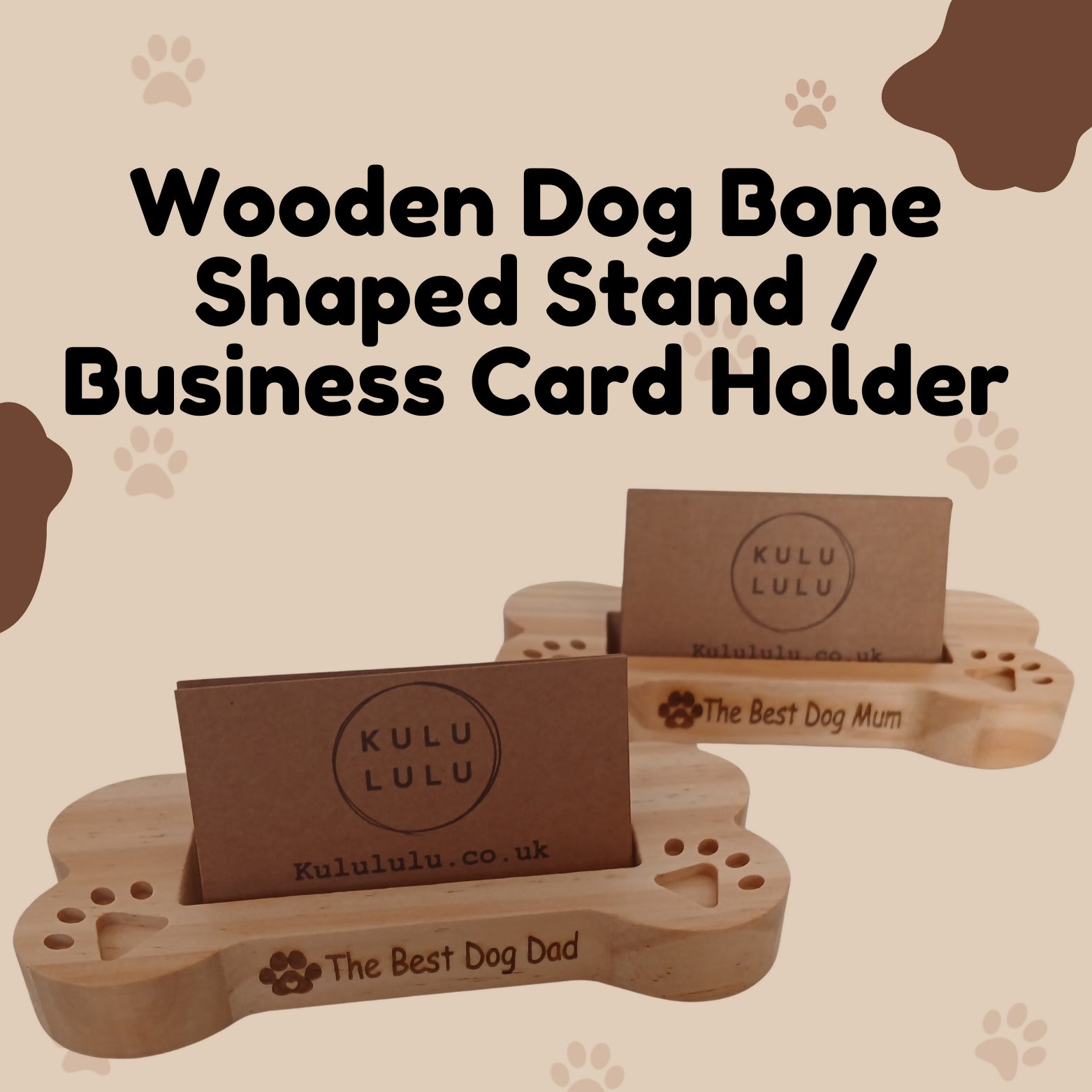The Best Dog Mum - Dog Bone Shaped Stand / Business Card Holder