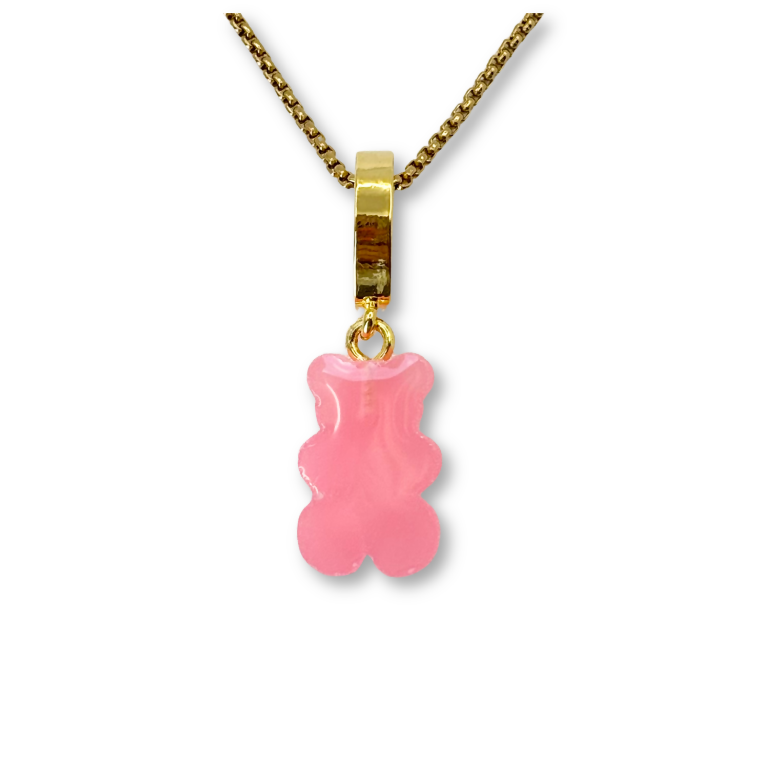 Sugar Coated Gummy Bear Peandant in Candy Floss Pink