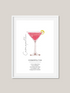 Cosmopolitan Recipe Cocktail Art Print