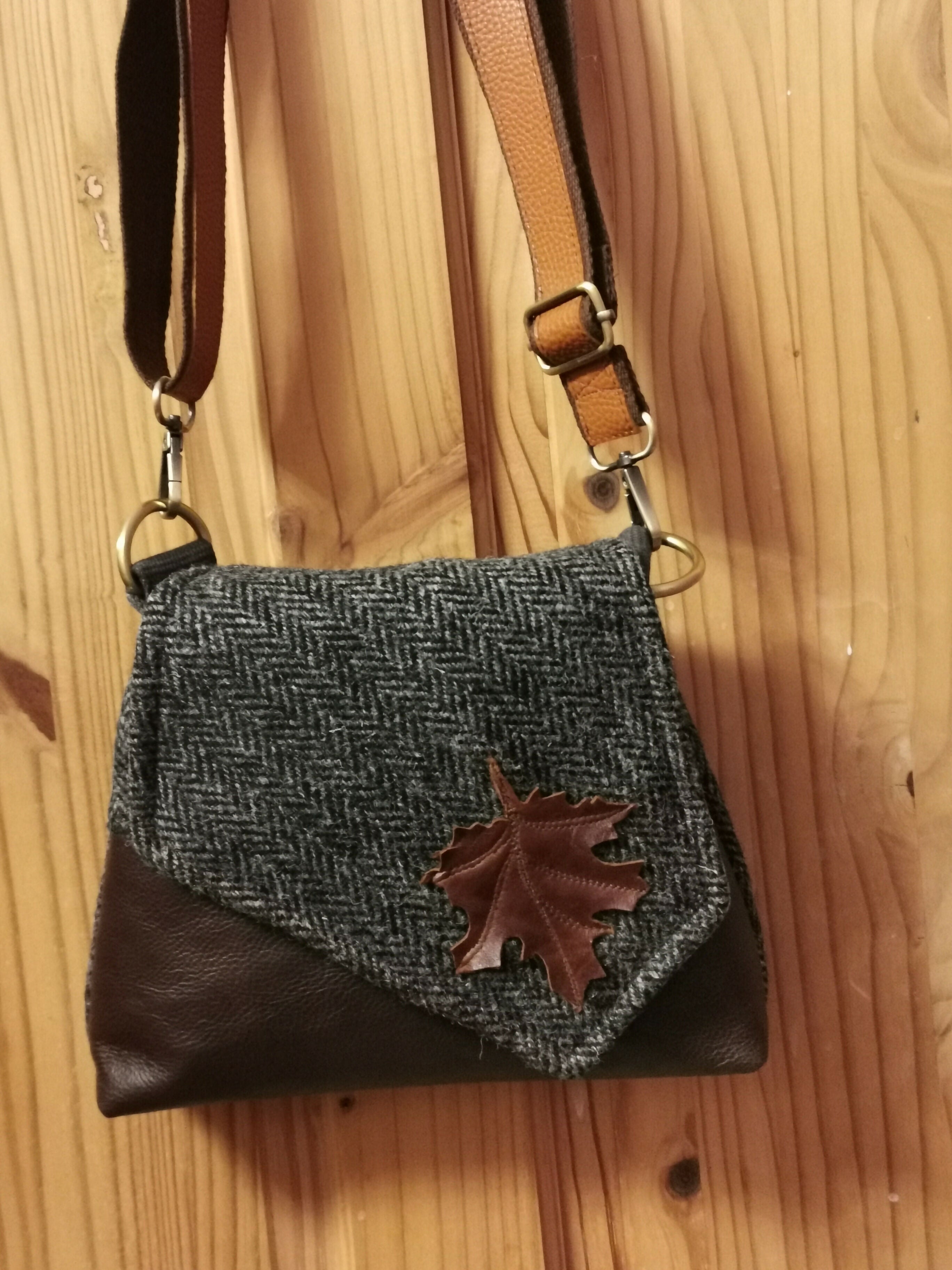 Handmade Harris Tweed and Leather Small Bag